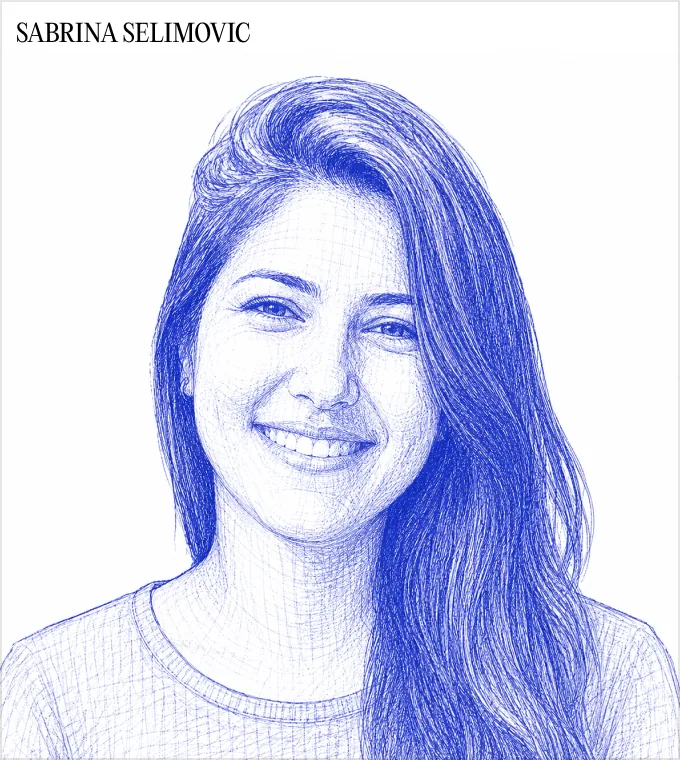 Sabrina Selimovic, Director of Talent (pen-sketch portrait)