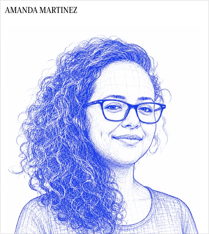 Amanda Martinez, Talent Acquisition Manager (pen-sketch portrait)